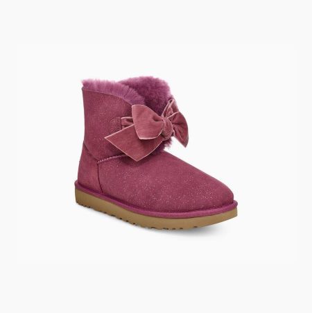 UGG Gita Twinkle Bow Mini Light Purple Boots for Women (NGQK80249)